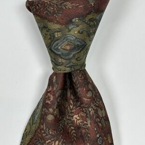 Canali 100% Silk Tie Mens Multicolor Floral Paisley Classic Necktie Made Italy